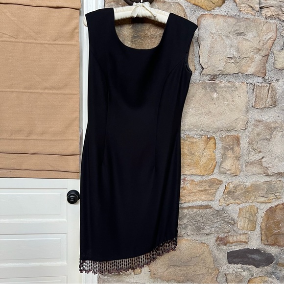 Elegant Beaded Black Dress - Picture 1 of 8